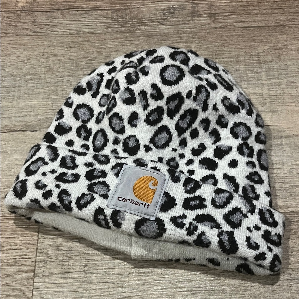 Carhartt Snow Leopard Beanie - Black and White